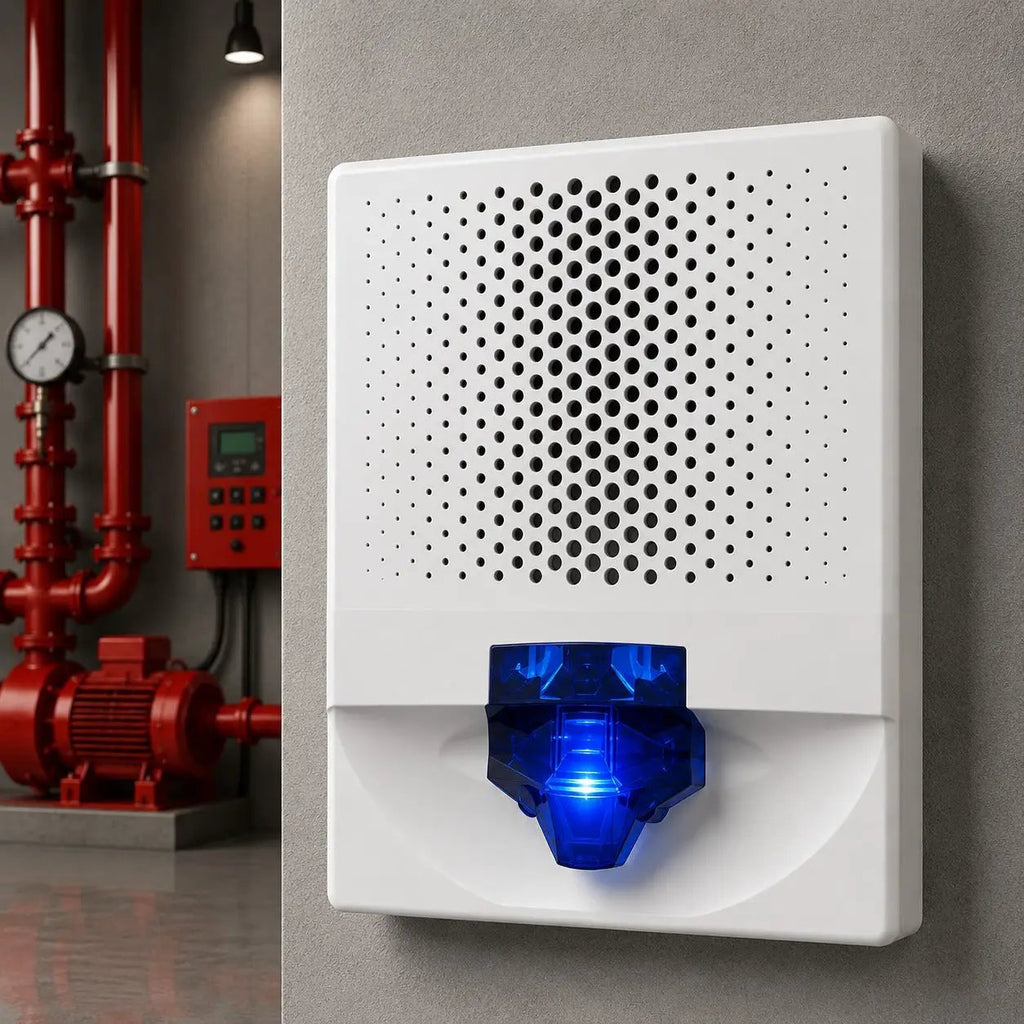 Kidde Speaker-Strobe White Alert Blue Lens UL/FM Approved