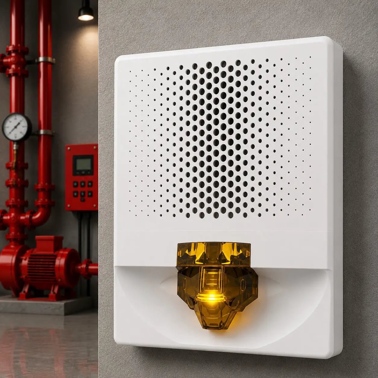 Kidde Speaker-Strobe Amber Lens UL/FM Alert for Fire Safety