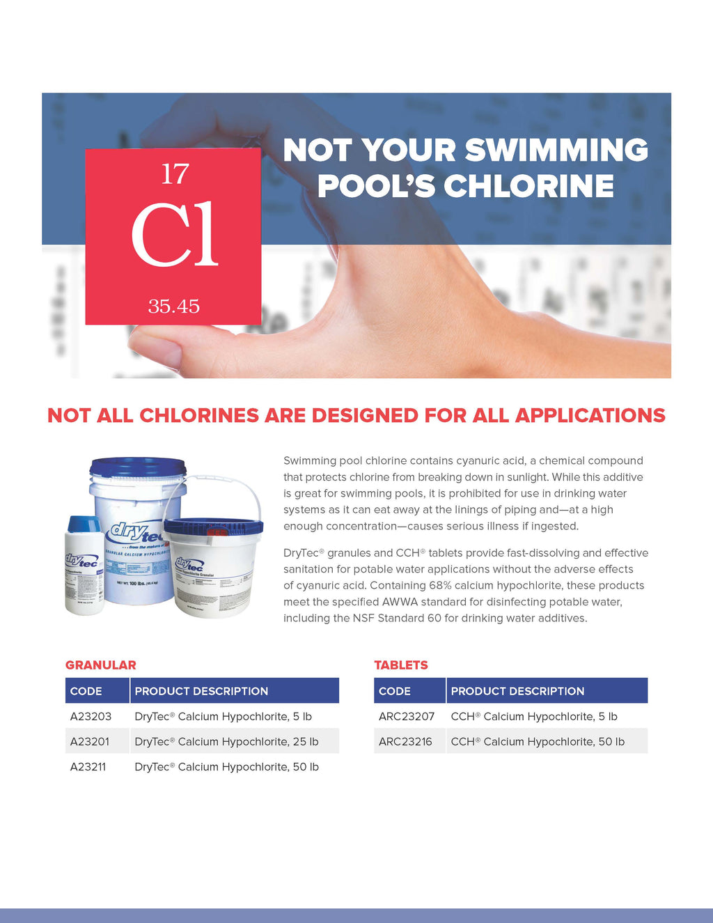 DryTech® Calcium Hypochlorite Granular 25 lbs