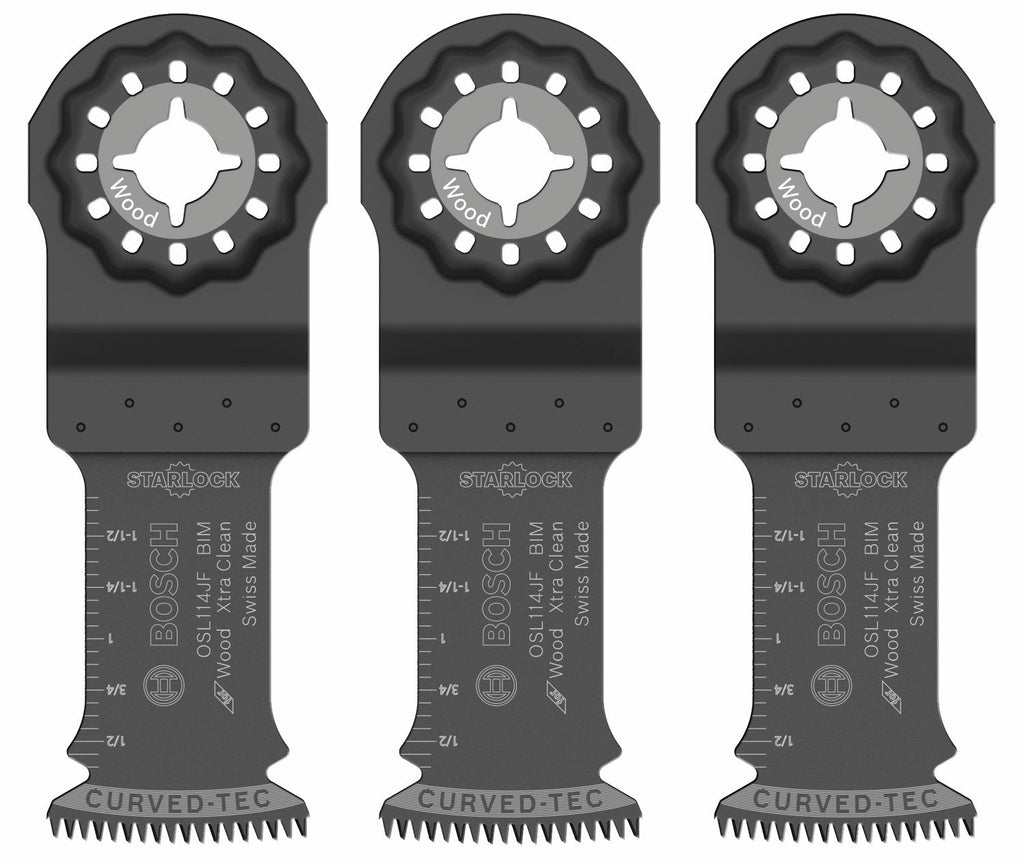 BOSCH OSL114JF-3 1-1/4 In. Starlock® Oscillating Multi Tool Bi-Metal Xtra-clean Plunge Cut Blade 3 pk.