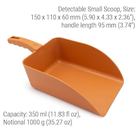 Metal Detectable Scoop,5.9 In L,Orange,Pk5