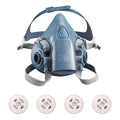 Half Mask Respirator Kit: 4 Cartridges Included, 7500 Series, P100 Filter, Bayonet, Size S