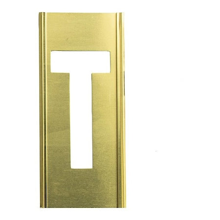 Stencil Sort-6" Brass Gothic T, Letter, Gothic Font, Brass, 1 Pieces