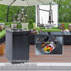 NG 104" 4-Burner 72,000 BTU Black Outdoor Kitchen Island Grill + Rotisserie Kit