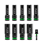 FLEX FAM10401-10 10pc Thin Wall Deep Well 6-point 1/2" Drive Impact Nut Socket Set
