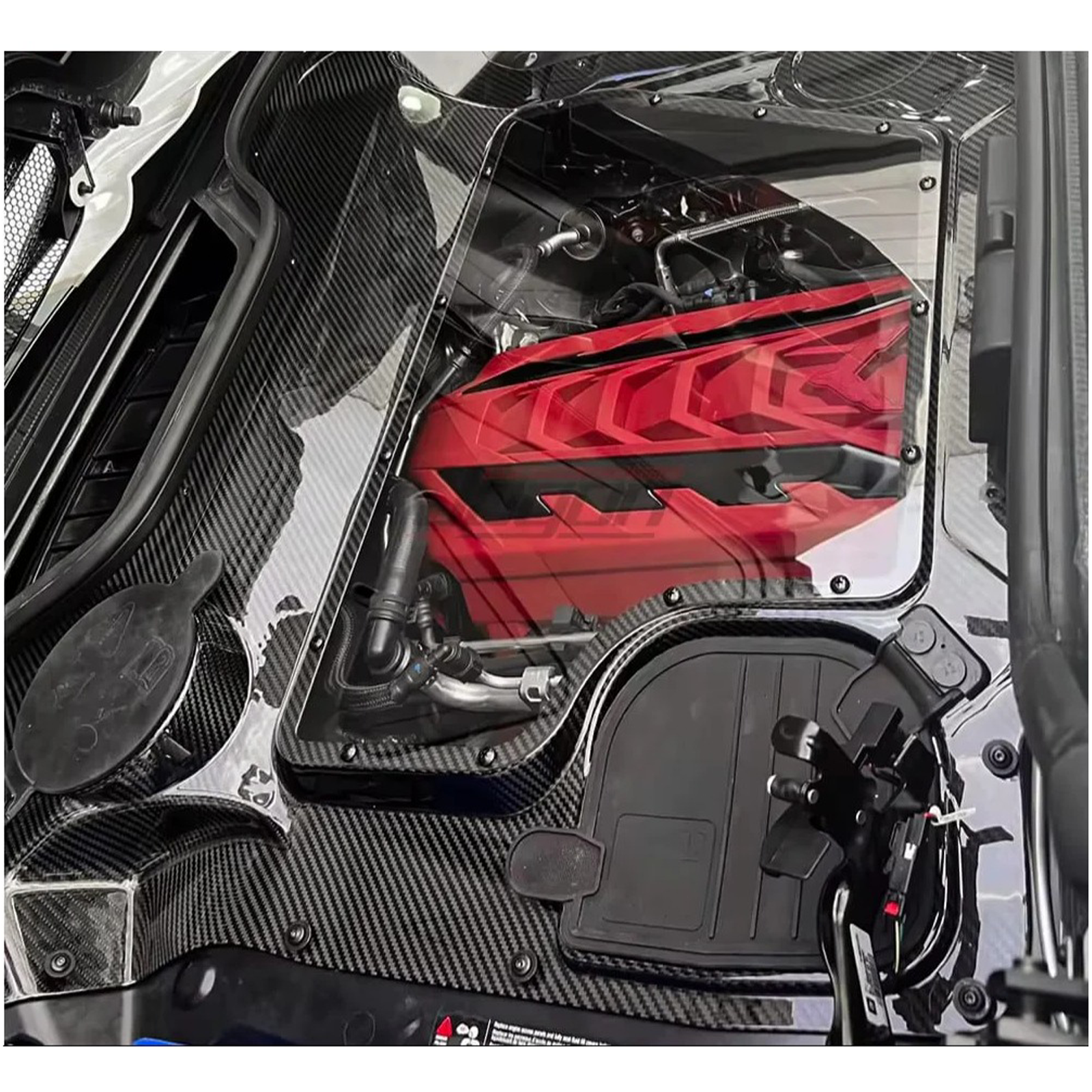Prepreg Carbon Fiber Engine Bay Cover for Chevrolet Corvette C8 Z51 Z06 HTC Convertible