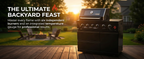 46" Black 4-Burner Outdoor Kitchen Islands Grill Side Burner