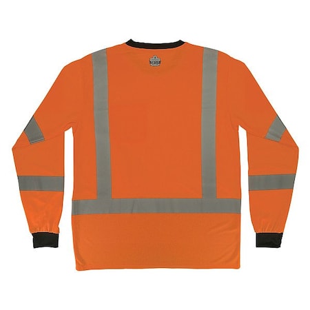 Hi-Vis Shirt,2XL,Orange,Long Sleeve