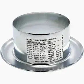 Fire Sprinkler Recessed Escutcheon F1 F2 Seamless Finish