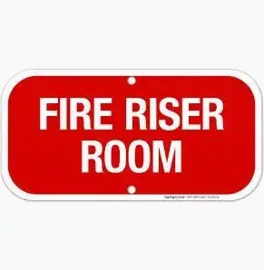 Fire Sprinkler Riser Room Sign 6" x 18" for Enhanced Safety