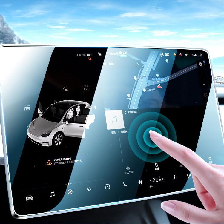 Front & Rear Display Tempered Glass Screen Protector for Model Y Juniper / 3 Highland