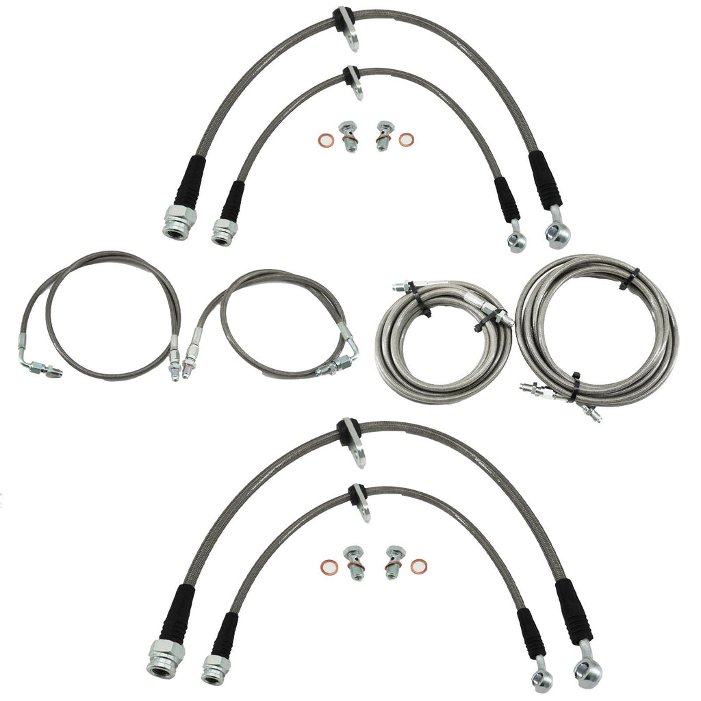 Front & Rear Brake Line Replacement Kit For 96-00 Honda Civic w/rear disc
