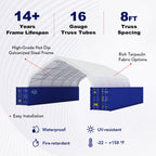 40'x40'x15' Double Truss Peak Container Canopy Shelter