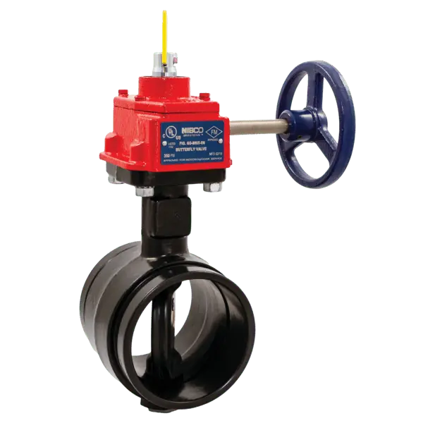 Grooved Butterfly Valve Wall Post for Fire Protection 300 psi