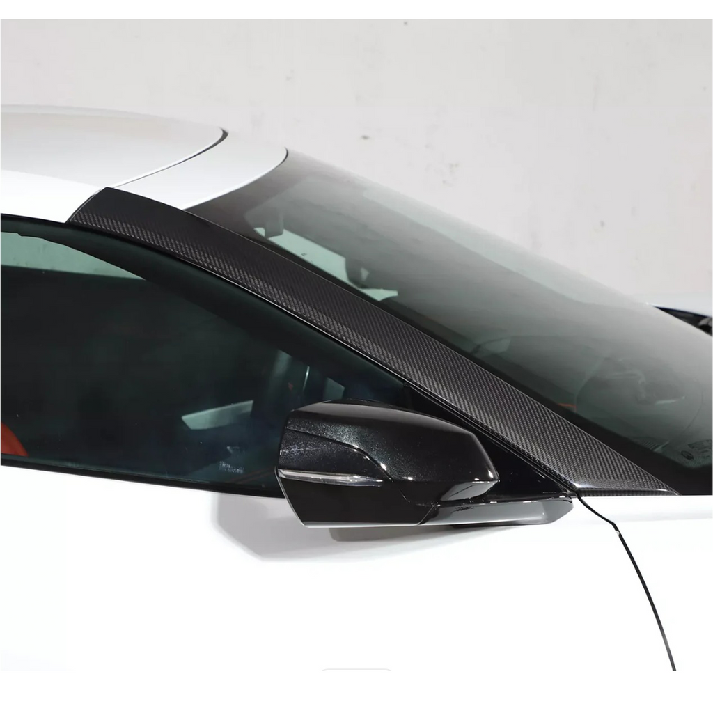 Dry Carbon Fiber A‑Pillar Cover Trim for Chevrolet Corvette C8