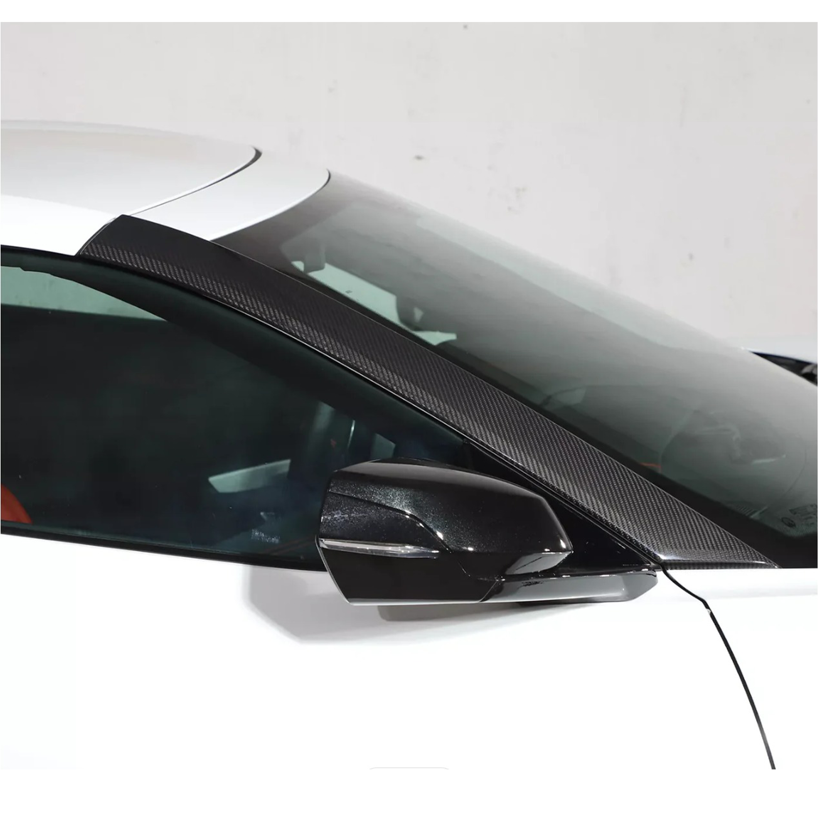 Dry Carbon Fiber A‑Pillar Cover Trim for Chevrolet Corvette C8
