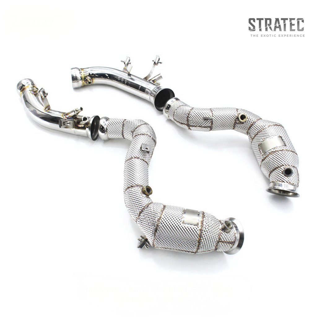 Custom 300 Cell Catted Downpipe Header System for Mercedes‑Benz E63 E63S AMG GT C 4.0TT