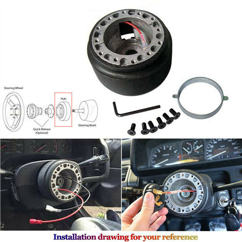 Rising Sun Red Steering Wheel Hub Adapter Kit For 96-06 Civic, Prelude, S2000, Accord, RSX