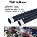 Black Fuel Hose Oil Fuel Gas Line AN6-AN8-AN10 Nylon Braided / BUILD YOUR OWN
