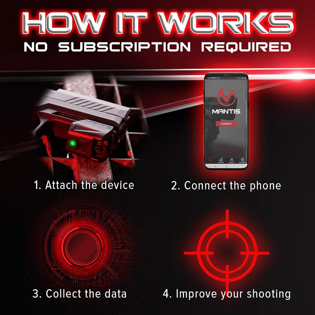 Mantis X3 - Dry Fire Training System for Any Pistol or Rifle - Improve Accuracy & Save Ammo