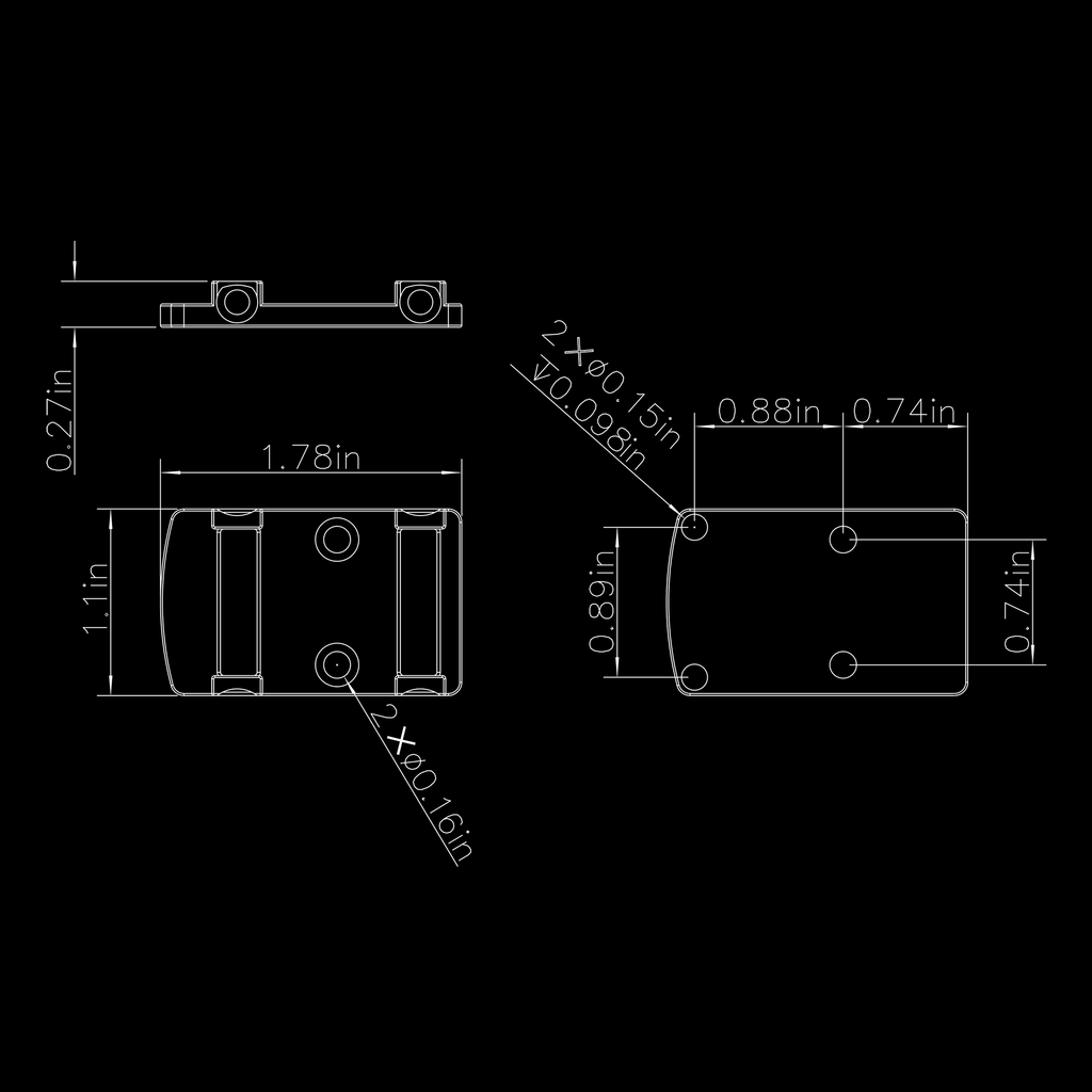 INFITAC Fast Mini FMP13 - w/ Standard RMR Footprint & Rifle Mount Compatible