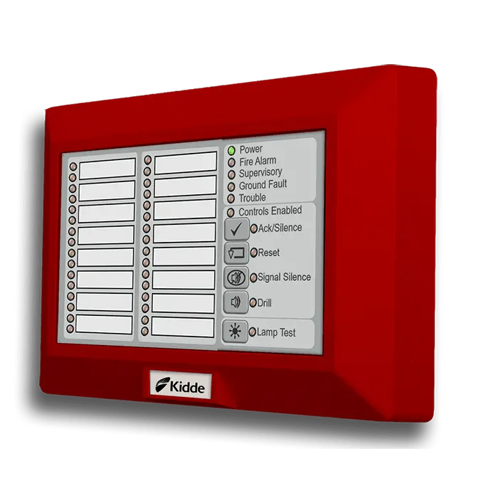 Kidde 16-Pair LED Zone Annunciator with Common Controls for Superior Fire Safety Compliance