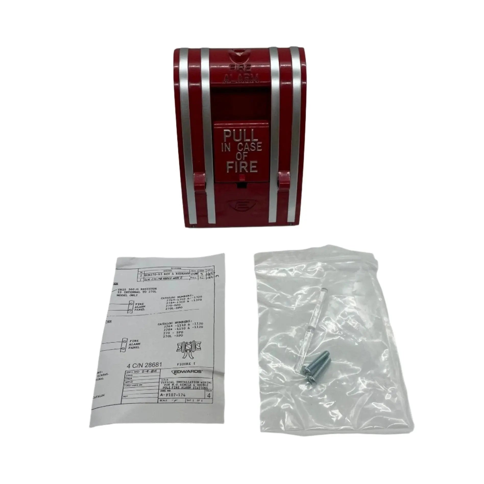 Kidde Fire Alarm Pull Station Metal Double Pole UL/FM Approved Safety System for Commercial Use