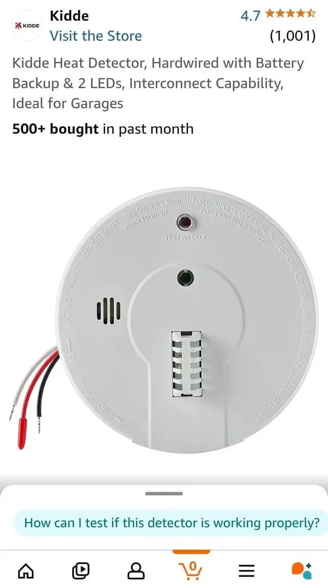 Kidde Heat Detector 135°F All-Weather Fire Sensor for Reliable Safety