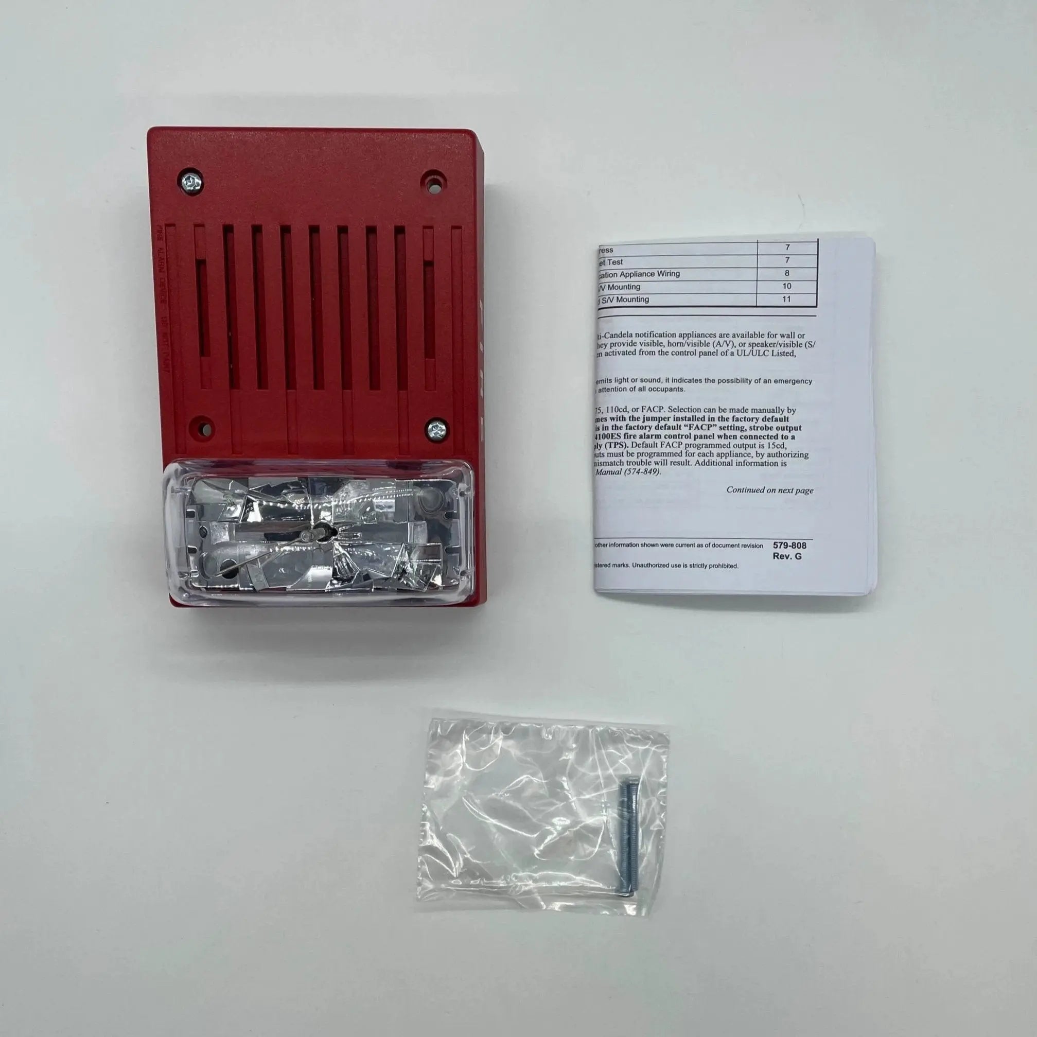 Kidde Wall Speaker Strobe Red 15-110cd UL/FM Approved Alarm