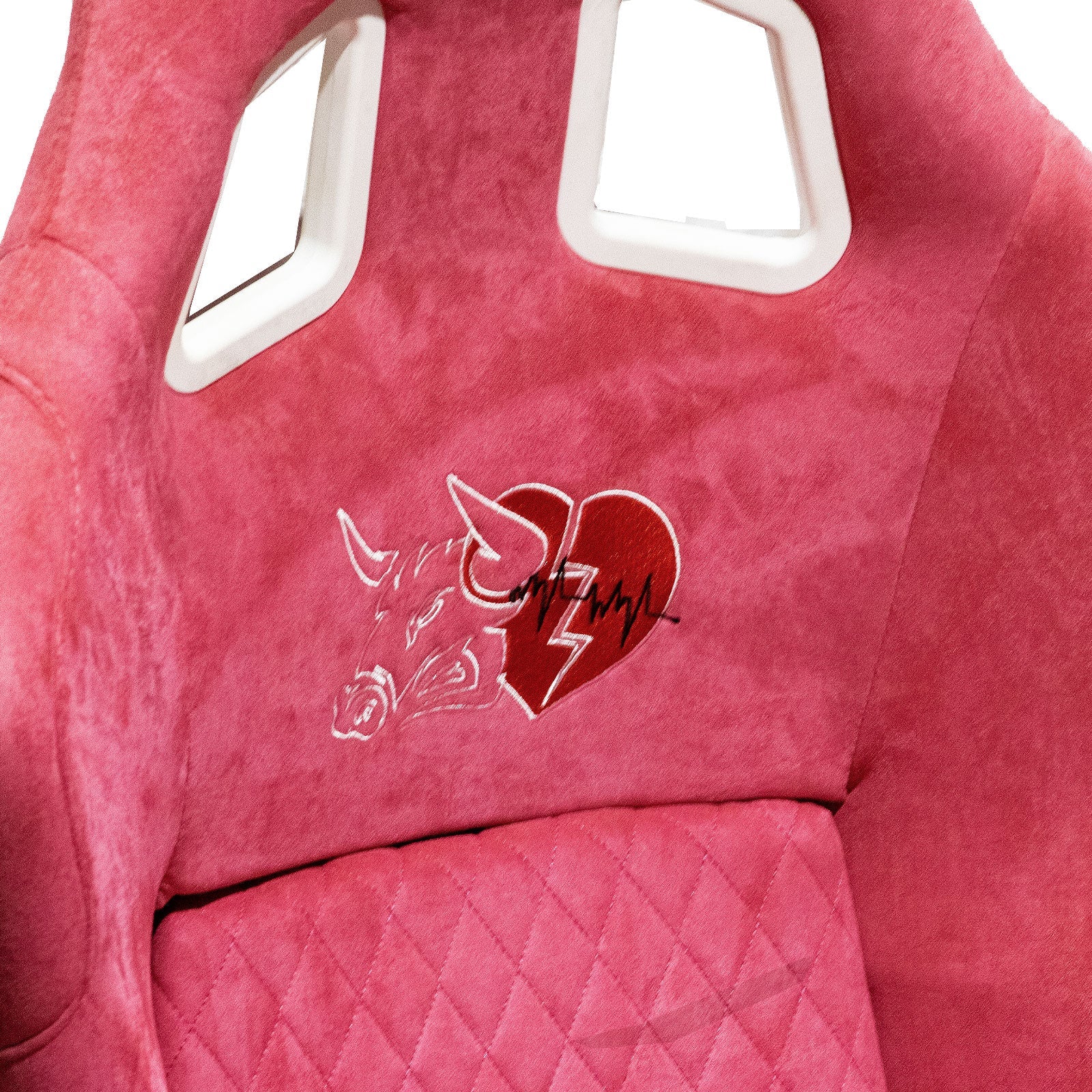 Pink Bull Boost Adjustable Racing Lowered Heartbreak Bucket Seat with Slider Rails