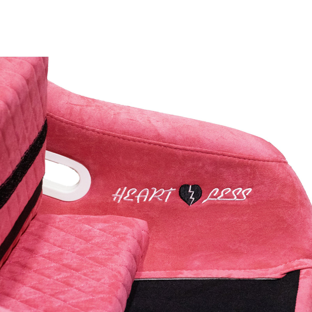 Pink Bull Boost Adjustable Racing Lowered Heartbreak Bucket Seat with Slider Rails