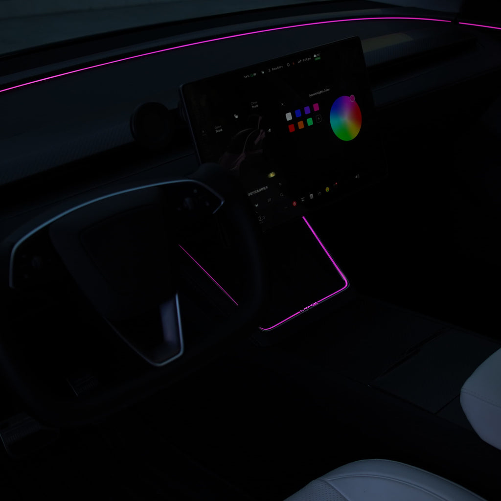 Laser-Carved Ambient Light for Model Y Juniper / YL Wireless Charging Port | TESERY