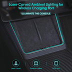 Laser-Carved Ambient Light for Model Y Juniper / YL Wireless Charging Port | TESERY