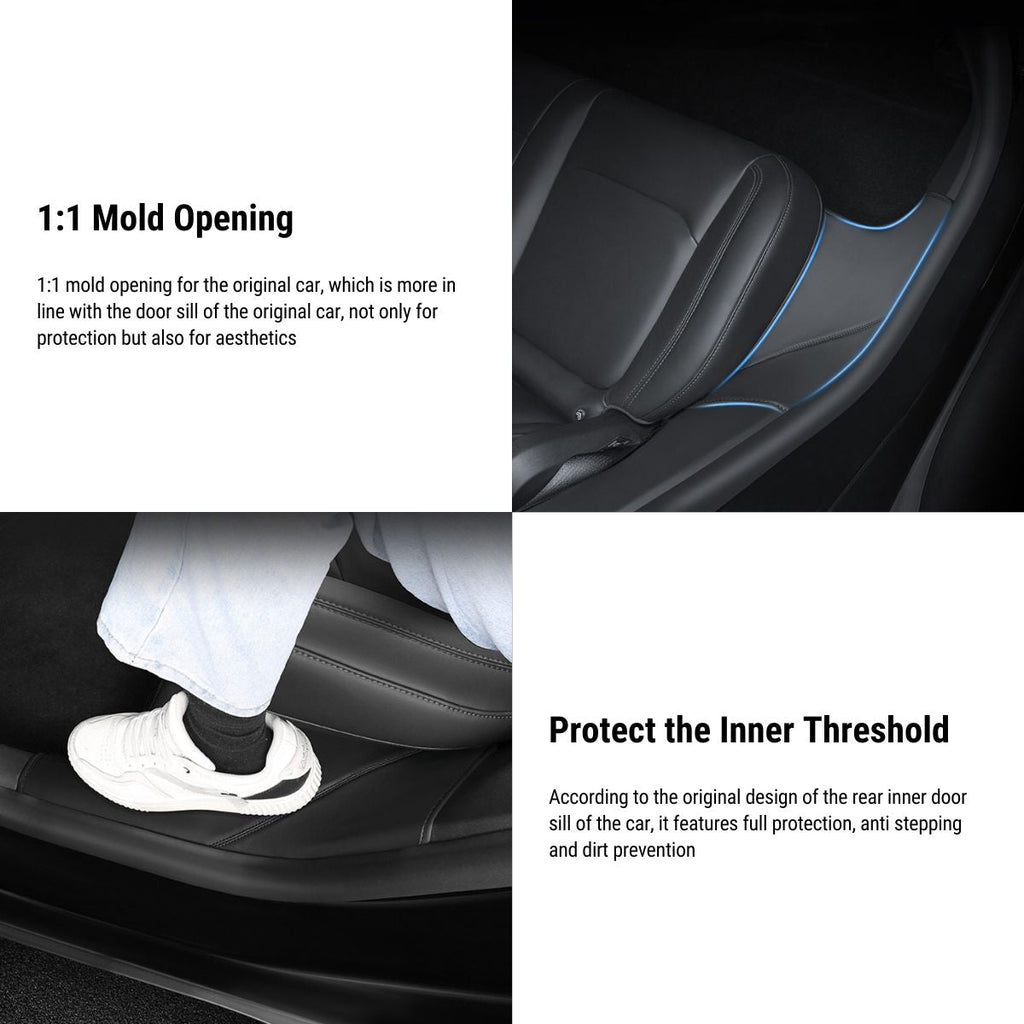Leather Rear Door Sill Protector for Tesla Model Y 2020-2025.03