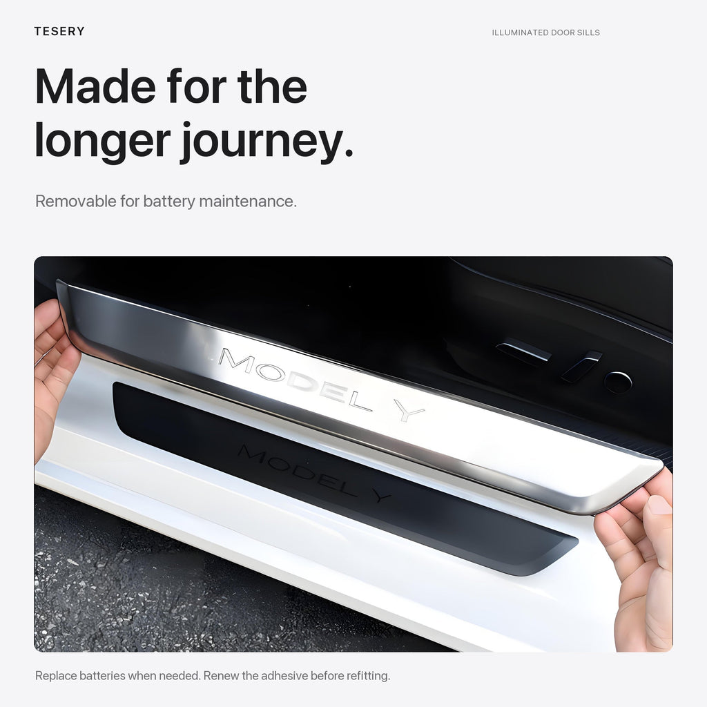 LED illuminated Welcome Pedal Door Sill Protector for Model Y / 3 | TESERY