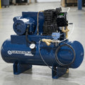 General Air Products LT Plus Series Oil Lubricated Tank Mounted Air Compressor for Robust Fire Safety.