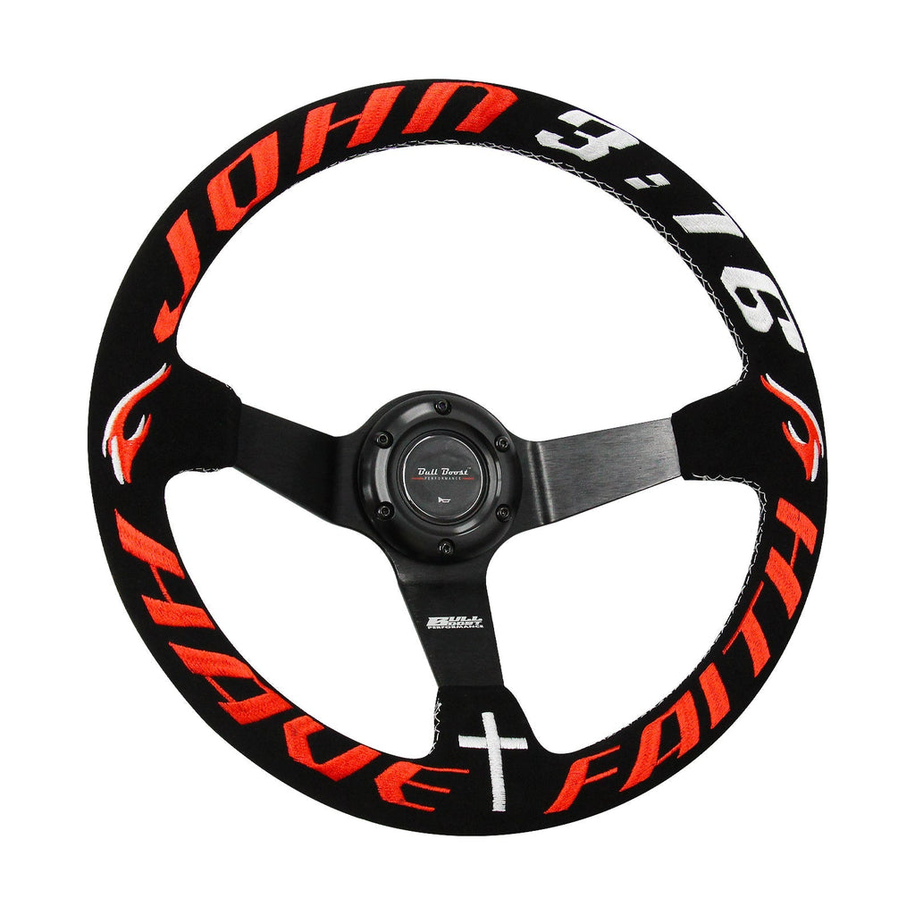Have Faith Suede Steering Wheel + Hub Adapter Kit For Toyota Corolla, Hilux Pickup