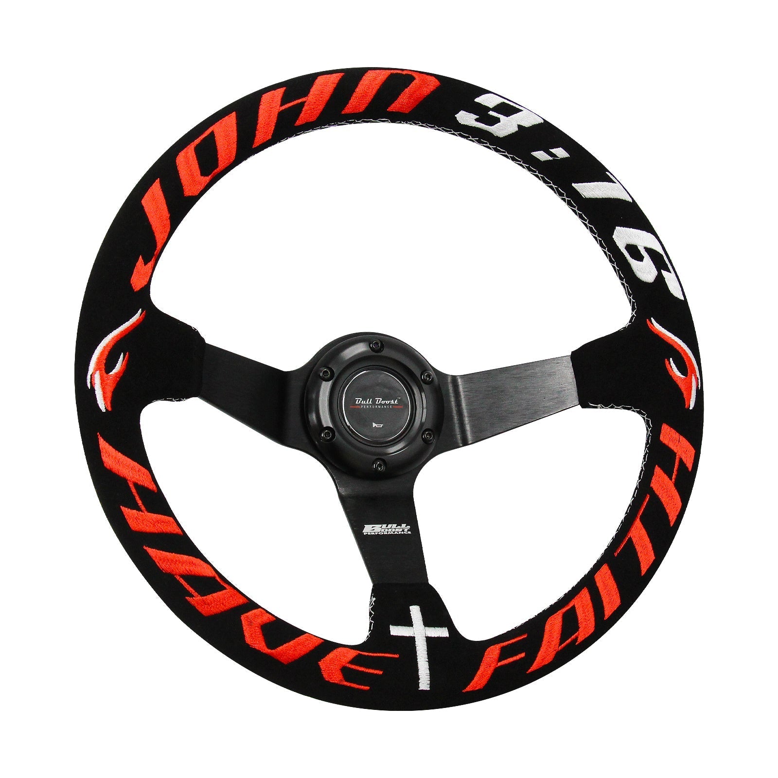 Have Faith Suede Steering Wheel + Hub Adapter Kit For Toyota Corolla, Hilux Pickup