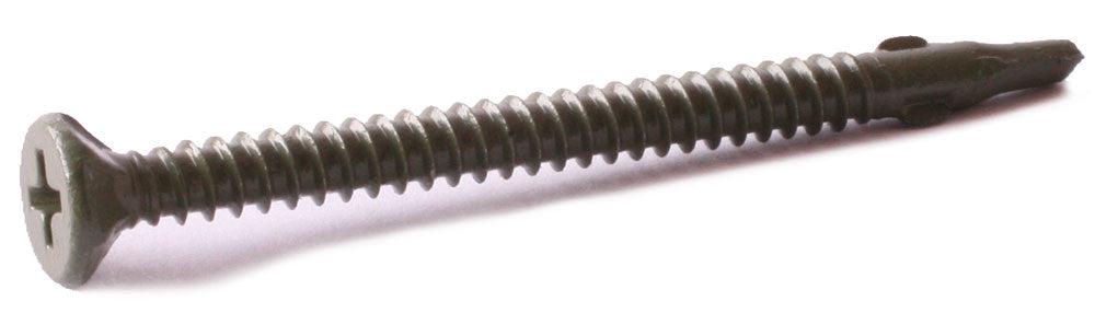 8 x 1 5/8 Phillips Flat w/ Nibs Self Drilling Cement Board Screws w/ Wings Ruspert Coated - Carton (4000)
