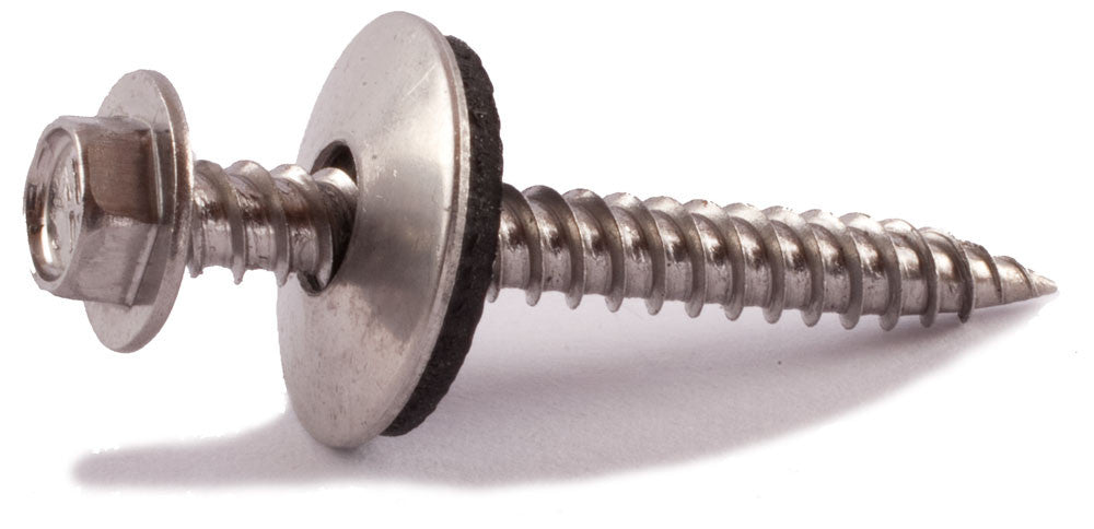 9 x 1 1/2 Simpson Metal-Panel Screw - Hex Drive w/ EPDM Washer 316 SS - Carton (1000)