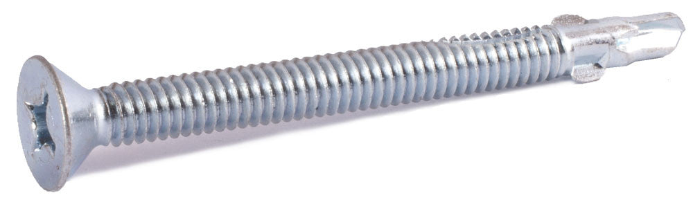 1/4-20 x 2 3/4 Phillips Flat Head Reamer with Wings Zinc Plated
