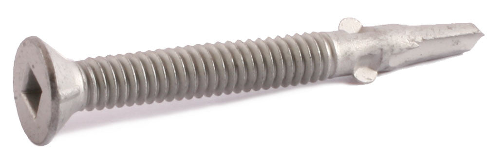 12 x 2 1/2 Simpson Flat-Head Self-Drilling Screw w/ Wings - Square Drive 410 SS - Carton (1000)