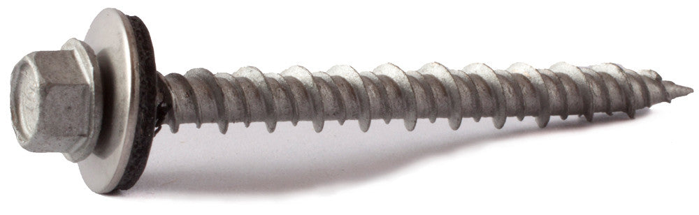 10 x 2 Hex Washer Head Pole Gripper Screw w/ Bonded Washer Hi-Low Thread T17 Strong-Shield™