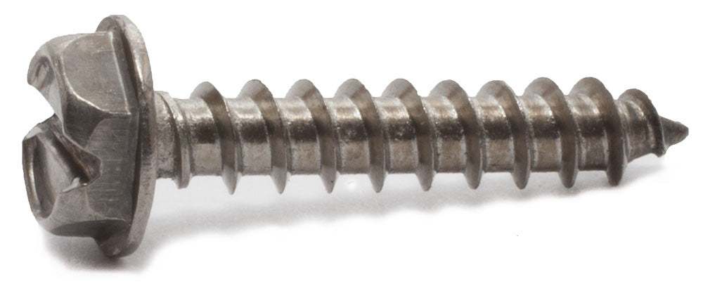 10 x 3 Slotted Hex Washer Head Sheet Metal Screw 18-8 SS