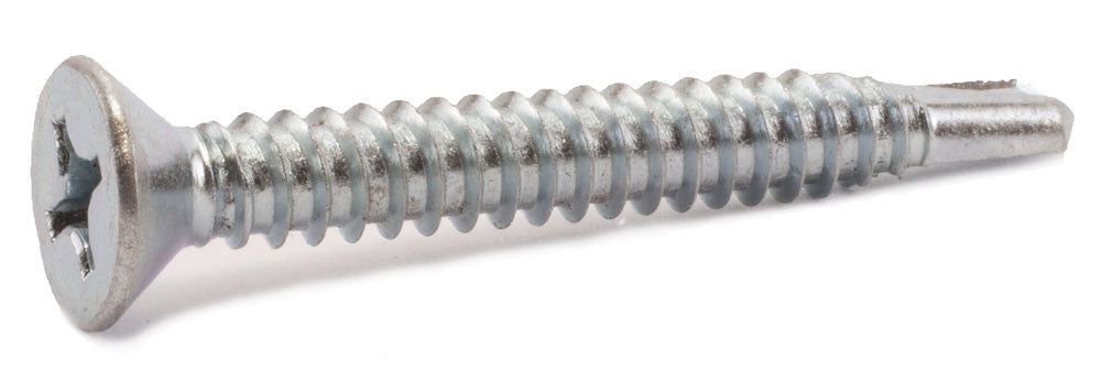 12-14 x 1 1/2 Phillips Flat Self Drill Screw Zinc Plated
