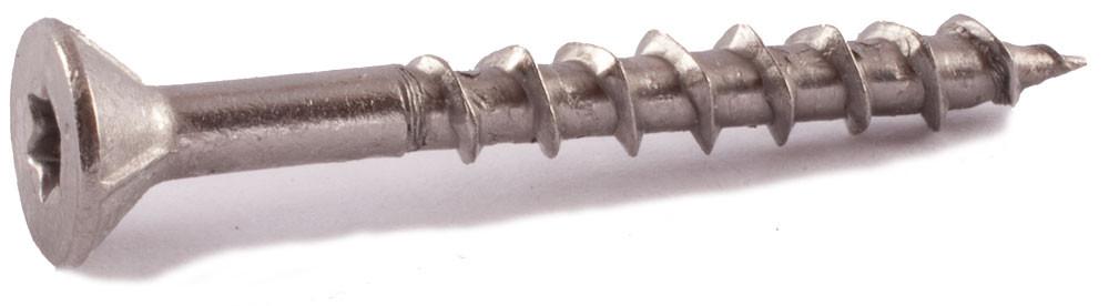 #8 x 1 1/4 Simpson 6-Lobe Flat-Head Deck-Drive™ DWP Wood Screws 316 Stainless Steel  (T20) - Box (1 lb. - 185)