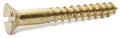 3 x 3/8 Slotted Flat Wood Screw Brass
