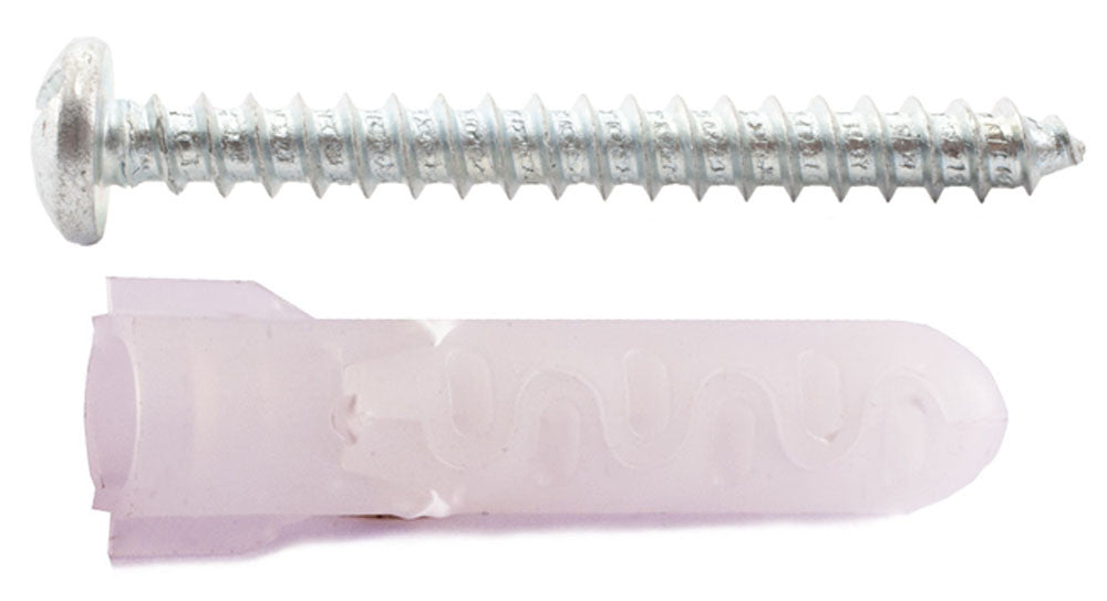 (A6™) 1/4 ALLIGATOR® Anchor Flangeless with #10 x 1 1/2 Combo Pan Self Tapping Screws Zinc (6 Pcs)