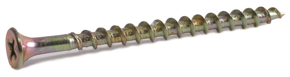 10 x 3 1/2 Phillips Bugle Decking Screws Yellow Zinc Plated - Carton (1000)