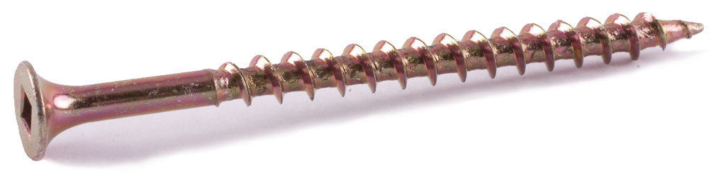 6 x 1 1/4 Square Bugle Decking Screws Yellow Zinc Plated - Carton (8000)